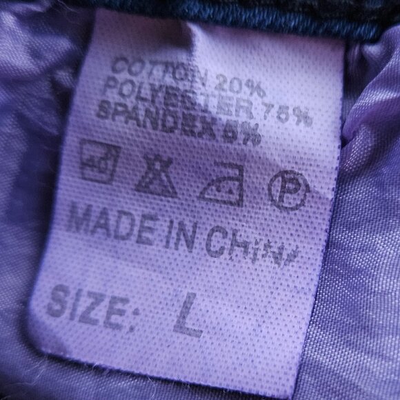 Just Q Aroma Design Women's Blue Destressed Fringe Waist Skinny Jeans Size L - Picture 7 of 16